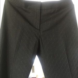 BURBERRY LONDON LADIES CLASSIC HIGH WISE BLACK PINSTRIPED TROUSERS NWOT